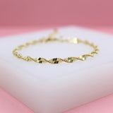 3mm Twisted Herringbone Bracelet (I393)
