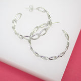 18K Gold Filled 5mm Slim Curb Cuban Open Hoops (K183-184)