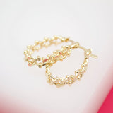 18K Gold Filled 5mm Small Designed Oval Curb Cuban Hoops Lever Back Hoop (K200)