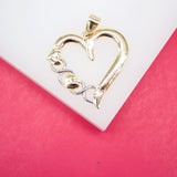 18K Gold Filled Love Heart Pendant (A134)