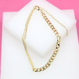 18K Gold Filled Paper Clip Cuban Choker (G5)