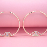 18K Gold Filled CZ Evil Eye Hoop Earrings | Dainty Evil Eye Hoop Earrings