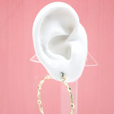 18K Gold Filled Medium Twisted Leverback Hoop Earrings (K136)