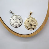 18K Gold Filled Moon Medallion Pendant