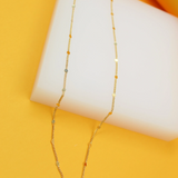 Beaded Cable Chain Necklace (H139)