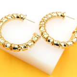 18K Gold Filled Thick Twisted Hoop Earrings (J228) (J230)