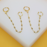 Gold Filled Dainty Beaded Ear Cuff Piece