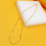18K Gold Filled Beaded Snake Chain Necklace (F227)