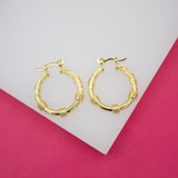 Thin Twisted Lever Back Hoop Earrings (J89)