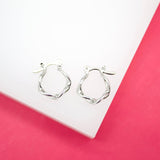 18K Gold Filled 5mm Small Slim Curb Cuban Hoops Lever Back Hoop (K190)