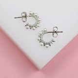 18K Gold Filled Spike Pearl Open Hoops (K269)
