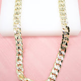 18K Gold Filled 9mm Textured Cuban Curb Chain