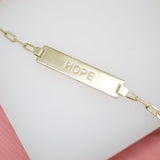 Plate Charm Paperclip Link Bracelet (I300)