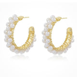 Wire Wrapped Tiny Pearls Hoops (K69/K70)