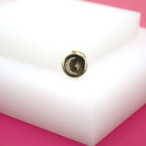 18K Gold Filled Crescent Moon Medallion Pendant