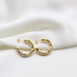 Medium Thick Hammered Hoops, Small, Medium or Large (K10-12)