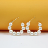 18K Gold Filled Pearl Hoop Earrings For 18K Gold Filled 6mm (K50)