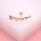 18K Gold Filled CZ Hearts Stud Earrings | Gold Heart Earrings (K298)
