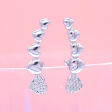 18K Gold Filled CZ Hearts Stud Earrings | Gold Heart Earrings (K298)