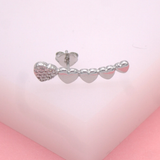 18K Gold Filled CZ Hearts Stud Earrings | Gold Heart Earrings (K298)