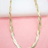 18K Gold Filled 3mm Double Twisted Herringbone Snake Chain (H17-19)