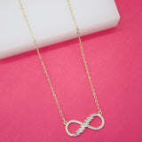 Gold Filled Cubic Zirconia Infinity Pendant Necklace & Earrings Set