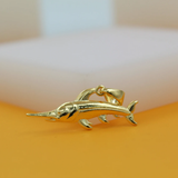 18K Rhodium Filled Sailfish Pendant | Silver Sailor Pendant (A75)