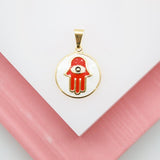 18K Gold Filled Hamsa Hand Pendant