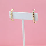 18K Gold Filled Long Beaded Stud Earrings