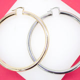 18K Gold Filled 5mm Thick Lever Back Hoop Earrings (J86)