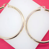 18K Gold Filled 5mm Thick Lever Back Hoop Earrings (J86)