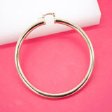 18K Gold Filled 5mm Thick Lever Back Hoop Earrings (J86)