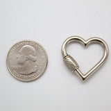 18K Gold Filled Heart Shaped Carabiner Lock, Carabiner Clasp, Screw in Clasp (XX14)