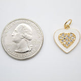Dainty 18k Gold Fill Purple Blue Teal White Heart Charm CZ Micro Pave Heart