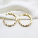 Medium Thick Hammered Hoops, Small, Medium or Large (K10-12)