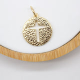 Gold Filled Outlined Cross Medallion Pendant