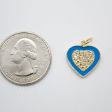 Dainty 18k Gold Fill Purple Blue Teal White Heart Charm CZ Micro Pave Heart