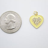 Dainty 18k Gold Fill Purple Blue Teal White Heart Charm CZ Micro Pave Heart