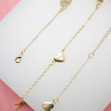 18K Gold Filled Dainty Rolo Heart Chain Necklace (G57)