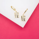 18K Gold Filled Dangle Love Earrings (L57)