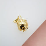 18K Gold Filled Designed Gold Ball Charm Pendant