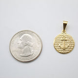 18K Gold Filled Anchor Coin Pendant (A226)