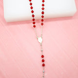 Catholic Bead Rosary With Crucifix And Virgin Mary Charm (F32B)