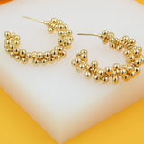 18k Gold Filled Beaded Push Back Wired Earrings (J225-227)