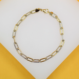18K Gold Filled Paperclip Dainty Chain Bracelet (H141)(I235)