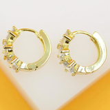 18K Gold Filled CZ Hoop Earrings