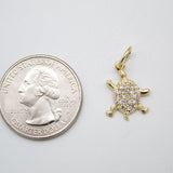 18K Gold Filled Turtle With CZ Stones