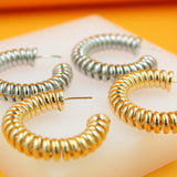 18K Gold Filled Spring Tied Hoops (J221)(J233-224)