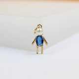 18K Gold Filled Cubic Zirconia Stone Boy and Girl Pendant