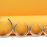 18K Gold Filled Thin Open Hoop Earrings | Gold Open Hoop Studs | Gold Hoop Earrings (J27, J28, J29, J30)